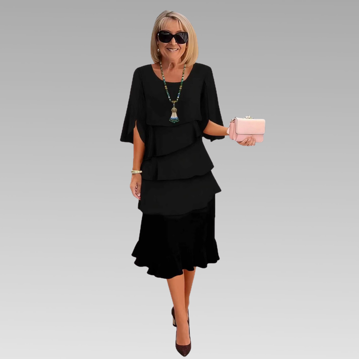 Charlotte™ | Elegant Split-Sleeve Midi Dress