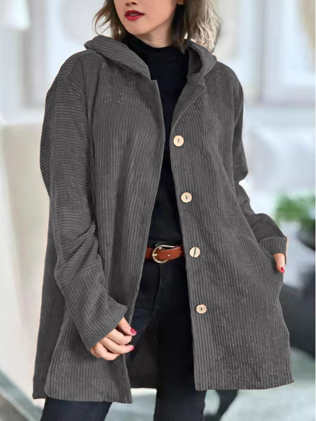 Ellen | Jacket with Buttons and Hood