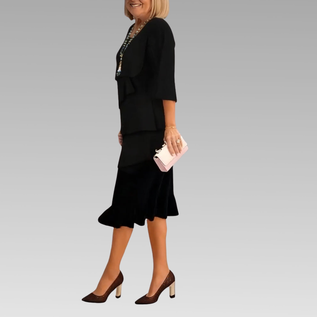 Charlotte™ | Elegant Split-Sleeve Midi Dress