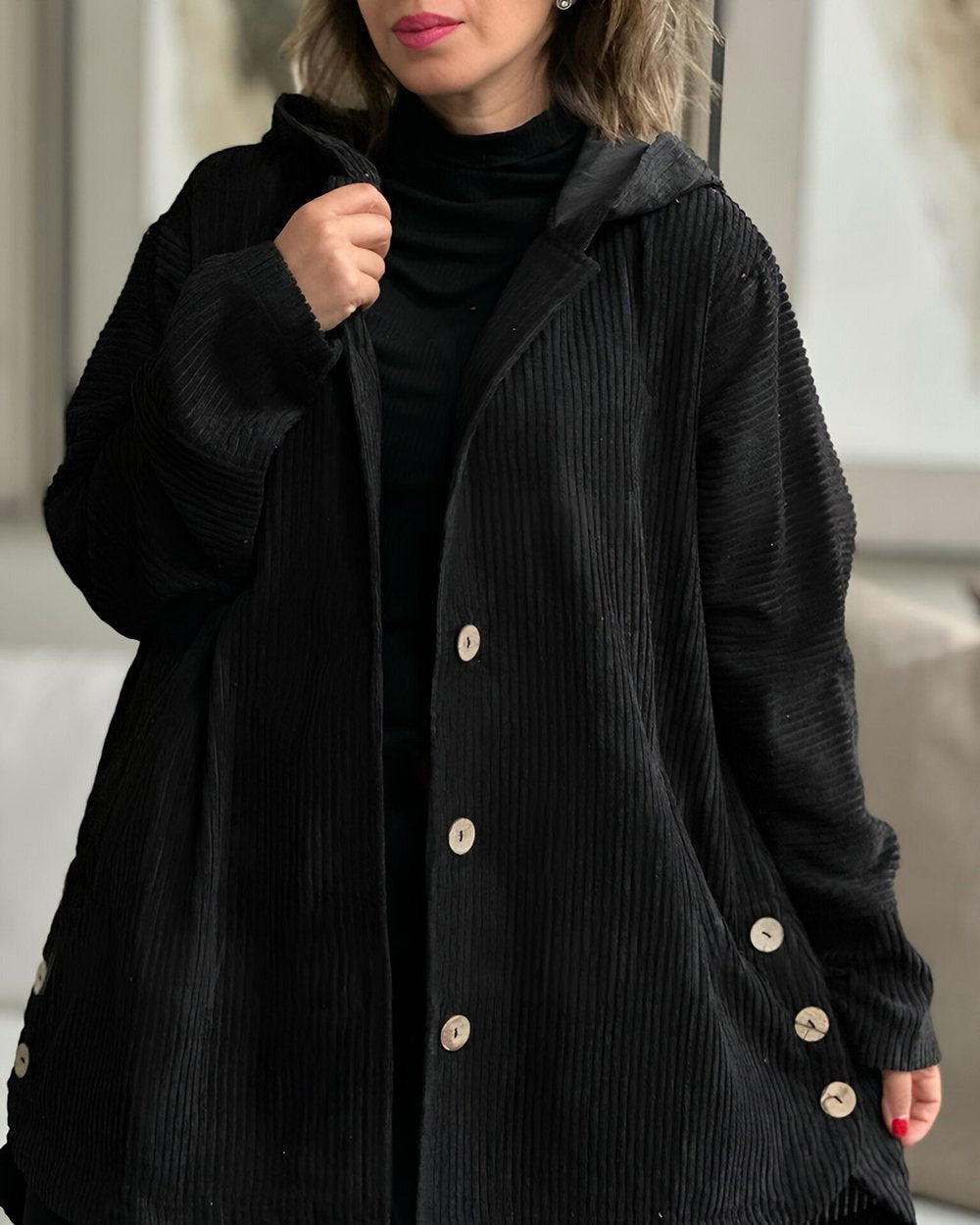 Ellen | Jacket with Buttons and Hood