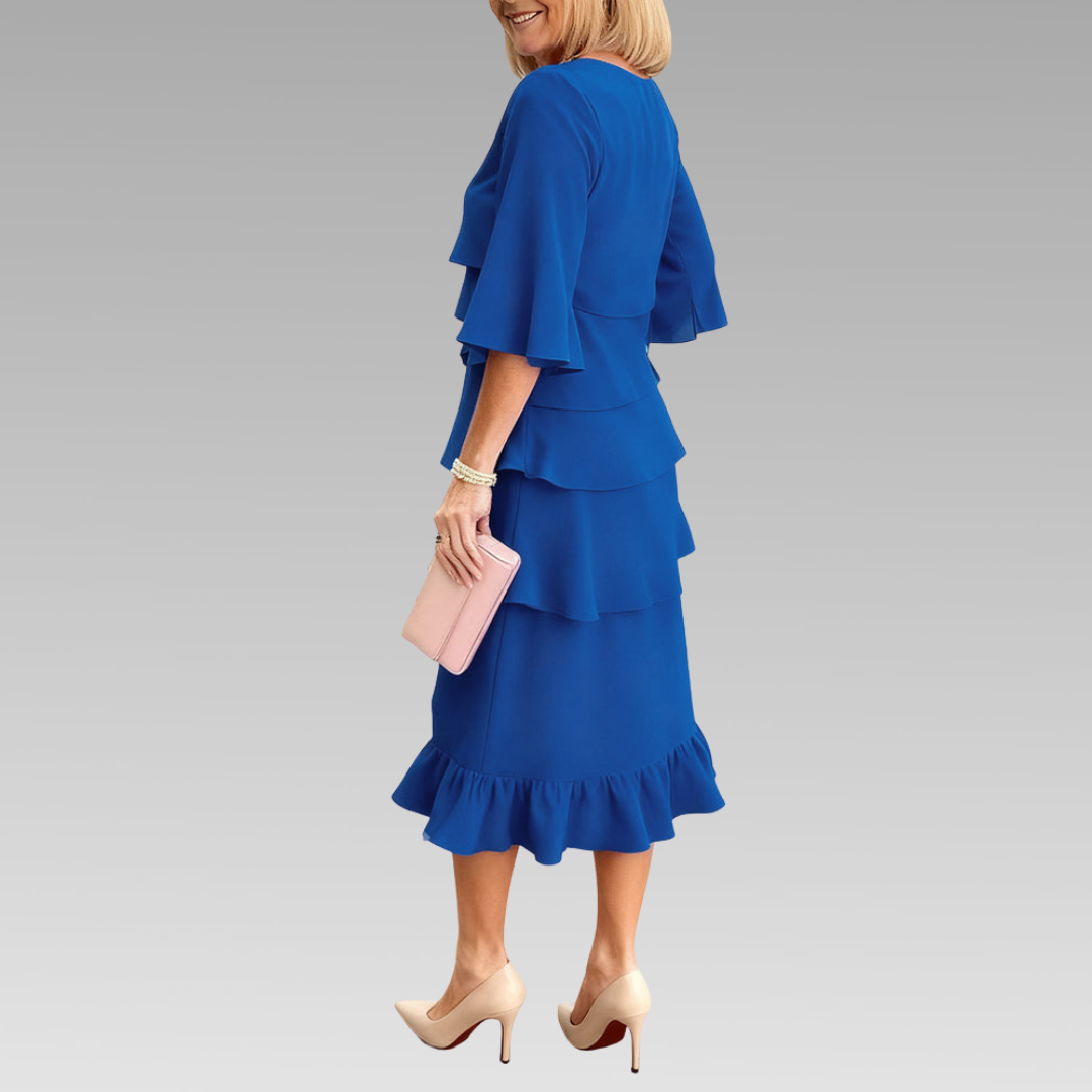Charlotte™ | Elegant Split-Sleeve Midi Dress