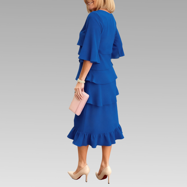 Charlotte™ | Elegant Split-Sleeve Midi Dress
