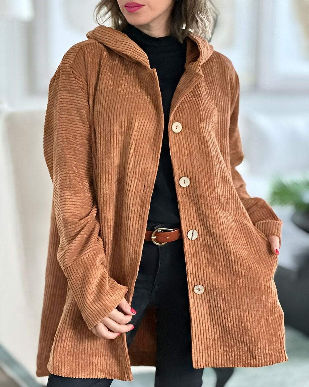 Ellen | Jacket with Buttons and Hood