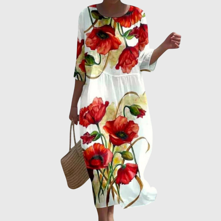 Hayley™ | Stylish Floral Midi Dress
