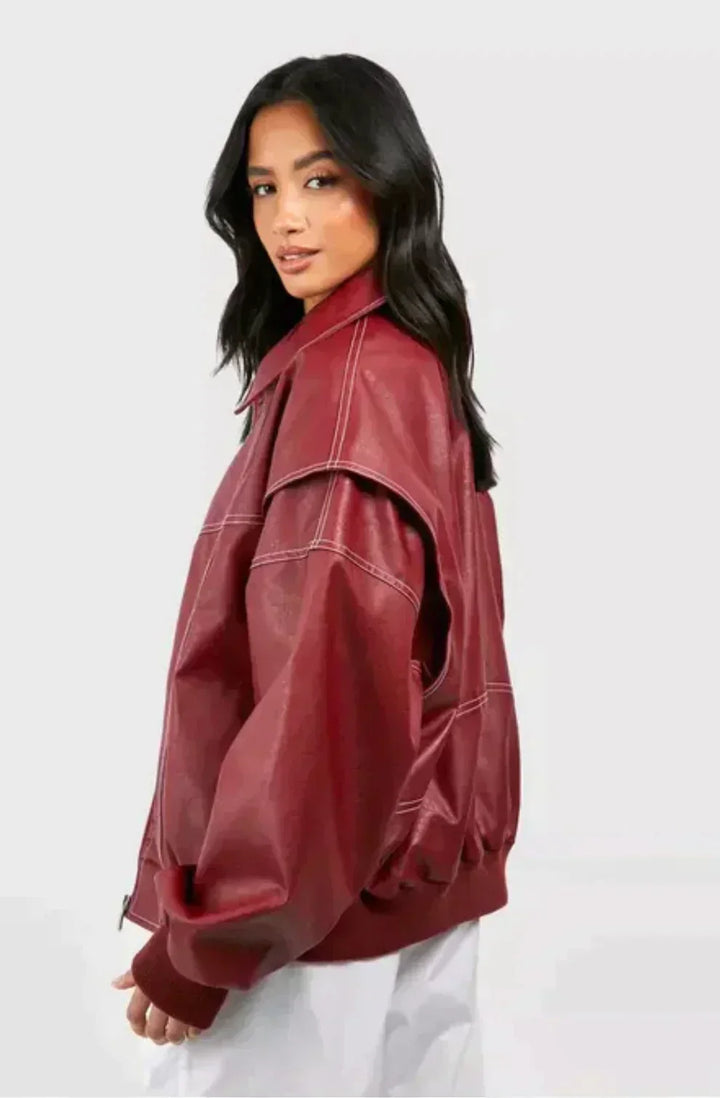 Marja | Plus Size Casual Bomber Jacket with Embroidery Details