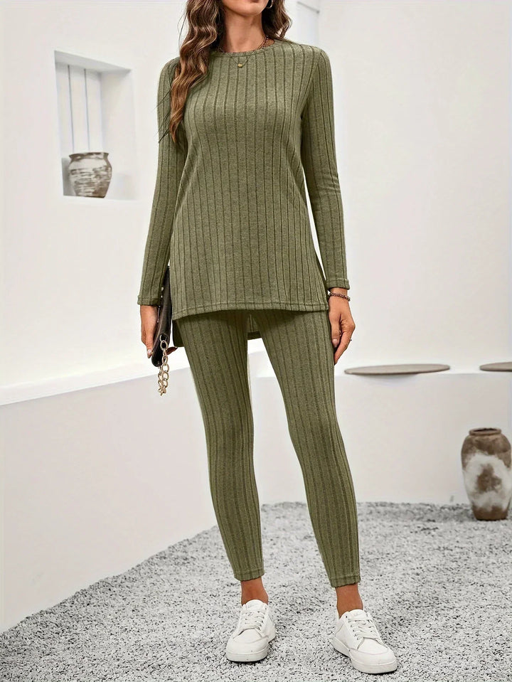 Callie | Women Ribbed Knit Lounge Set