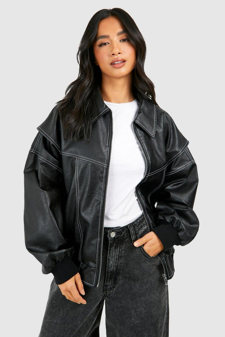 Marja | Plus Size Casual Bomber Jacket with Embroidery Details