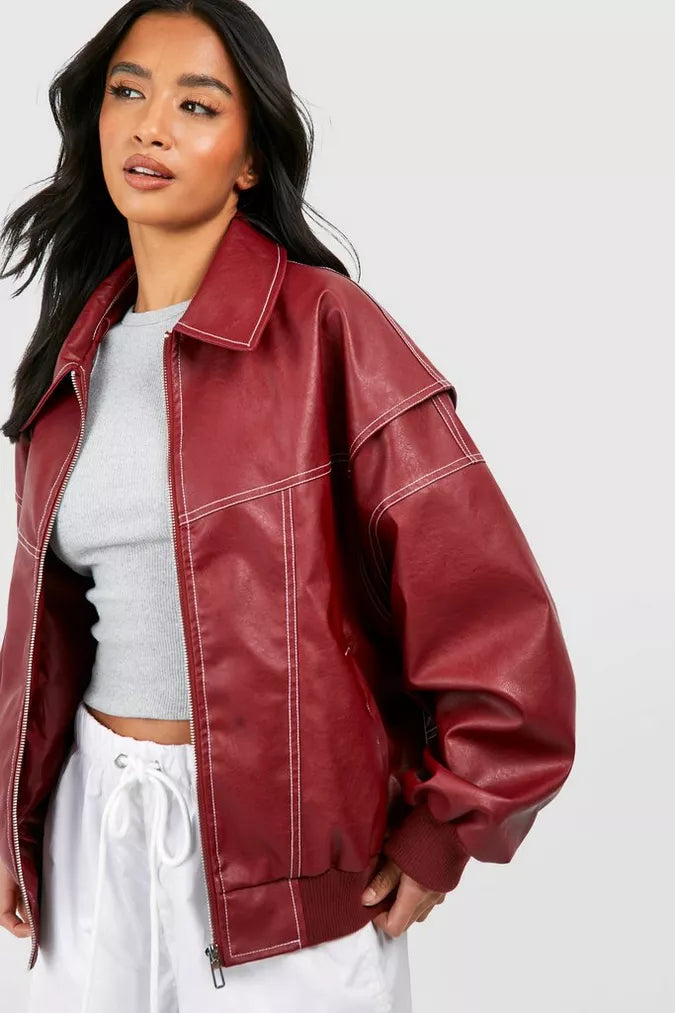 Marja | Plus Size Casual Bomber Jacket with Embroidery Details