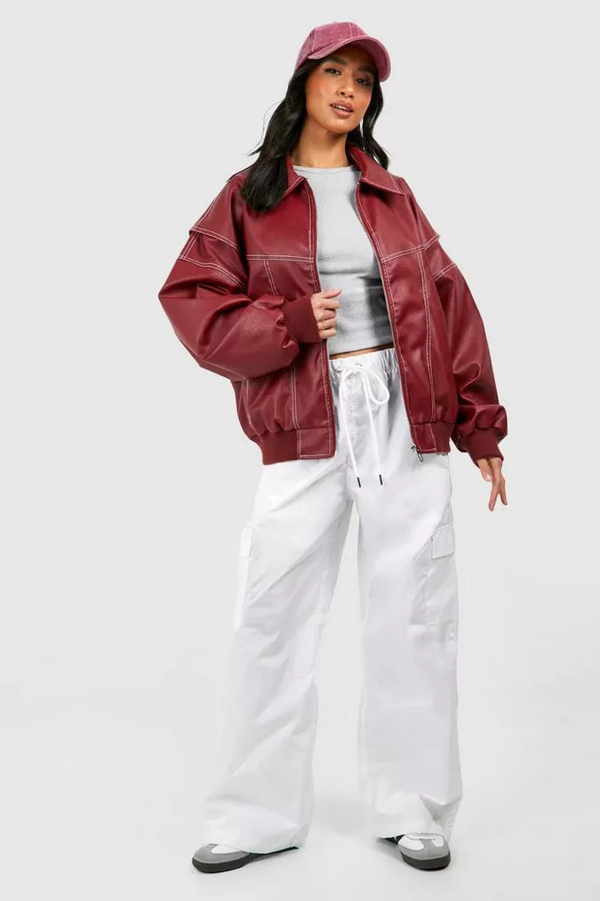 Marja | Plus Size Casual Bomber Jacket with Embroidery Details